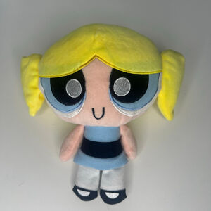 Vintage Cartoon Network Powerpuff Girls Bubbles Plush Stuffed Doll Window Cling